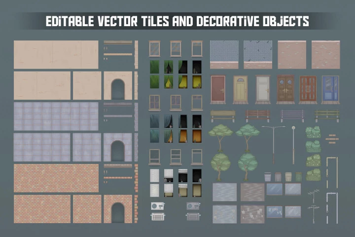 City Street Game Background Tiles