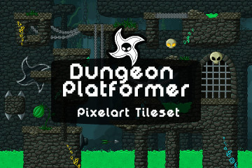 Dungeon Platformer Pixel Art Tileset