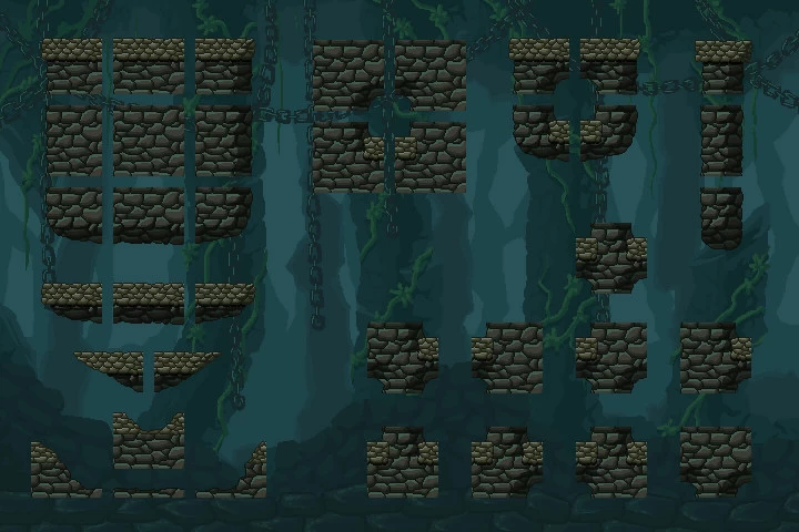 Dungeon Platformer Pixel Art Tileset