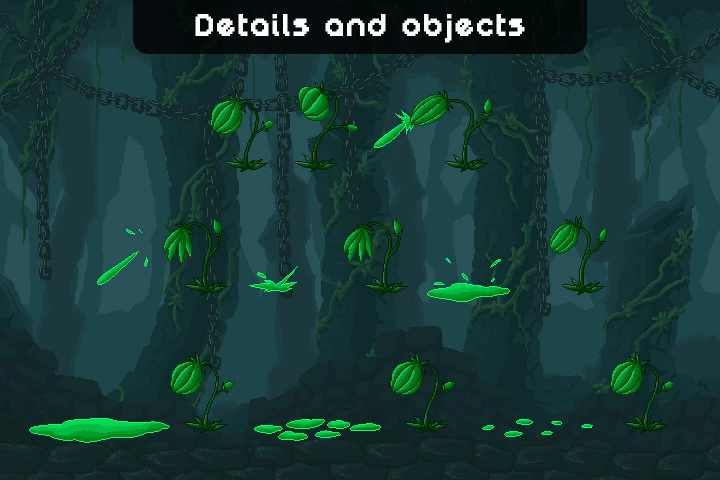 Dungeon Platformer Pixel Art Tileset