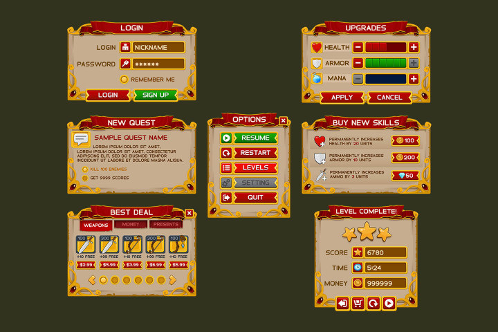 Medieval Game Interface - CraftPix.net