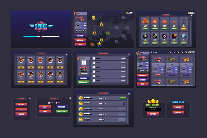 Space Adventures 2D Game Kit