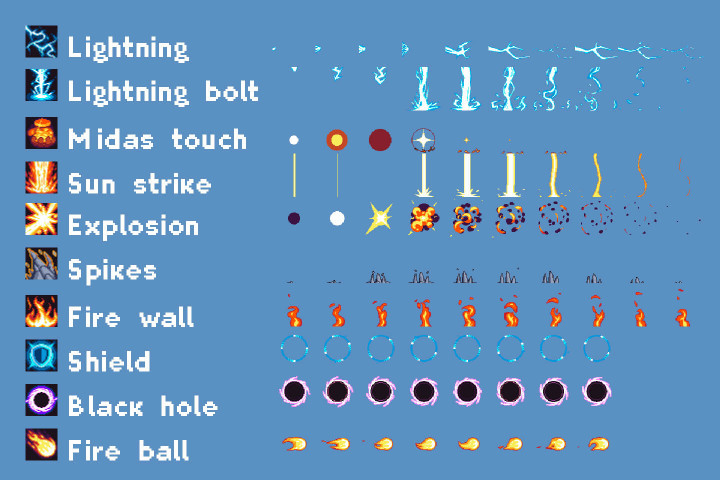 10 Magic Sprite Sheet Effects Pixel Art - CraftPix.net