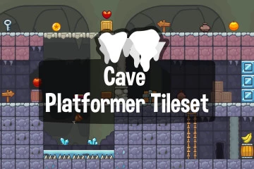 Cave Platformer 2D Game Tileset