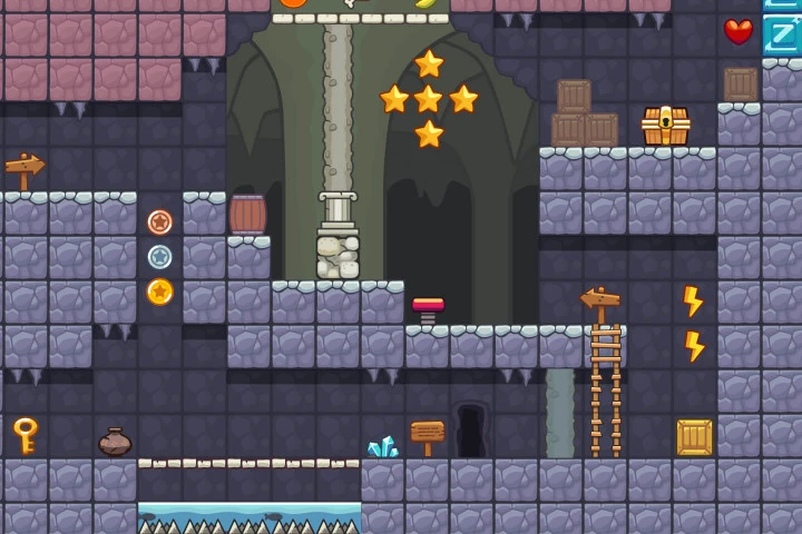 Cave Platformer 2D Game Tileset