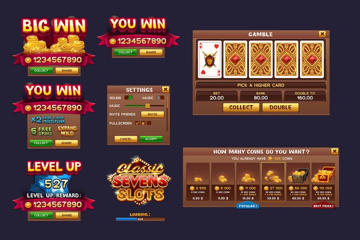 Classic Sevens Slots 2D Game Kit