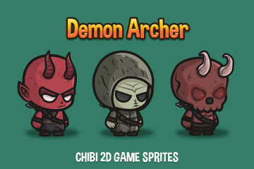 Demon Archer Chibi Game Sprites