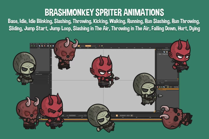 Demon Archer Chibi Game Sprites