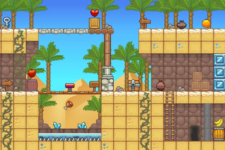 Desert Platformer Game Tileset