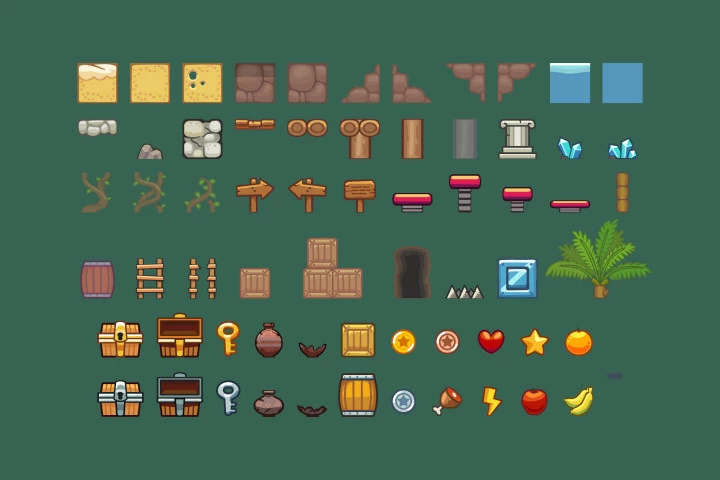 Desert Platformer Game Tileset