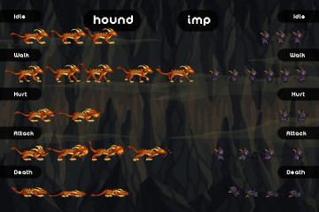 Fire Monster Game Sprites Pixel Art - CraftPix.net