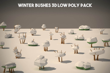 Free Winter Bushes 3D Low Poly Models