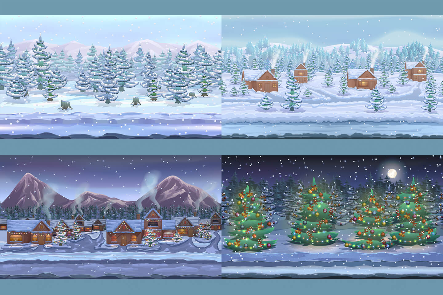 Free Winter Holiday Game Backgrounds 