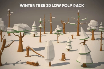 Free Winter Tree 3D Low Poly Models