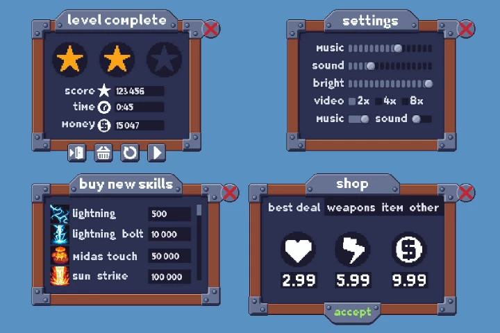 Game UI Pixel Art