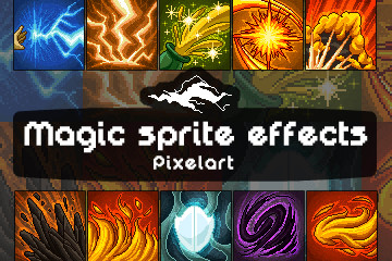 Pixel Art Magic Sprite Effects and Icons Pack