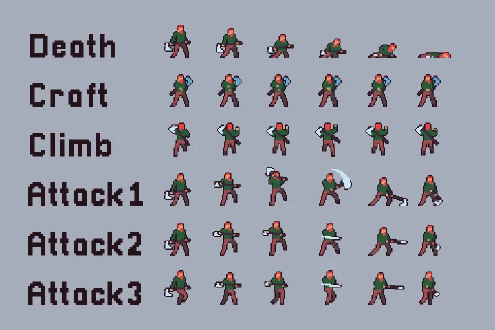 Free 3 Character Sprite Sheets Pixel Art