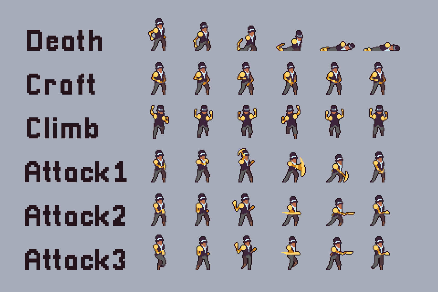 Free 3 Character Sprite Sheets Pixel Art