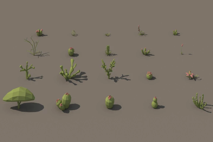 Free Desert Plant 3D Low Poly Models