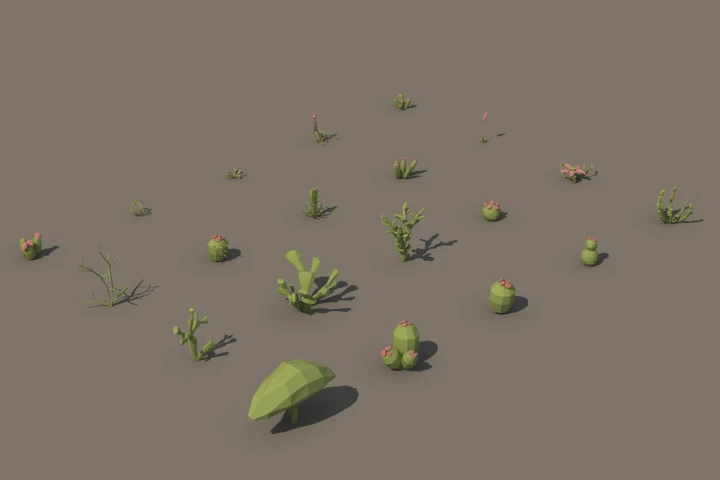Free Desert Plant 3D Low Poly Models
