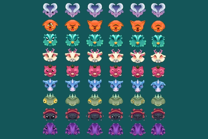 Free Monsters for Match 3 Game