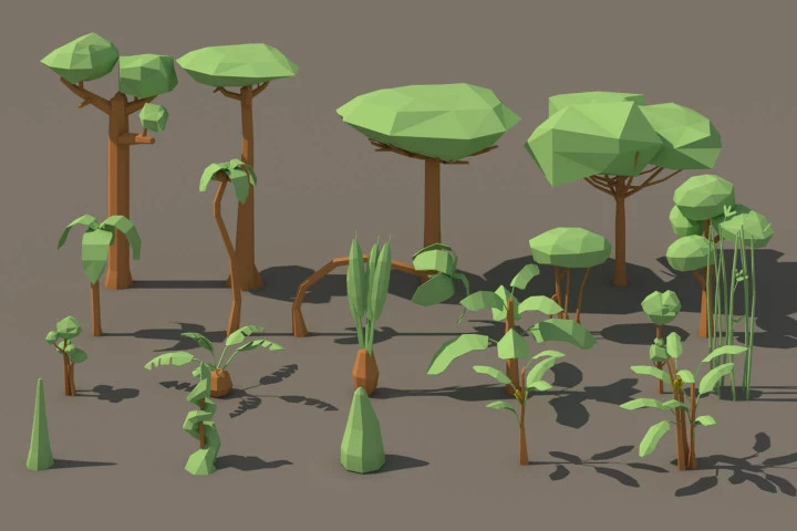 Free Tropical Palm Tree 3D Low Poly Models