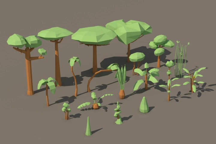 Free Tropical Palm Tree 3D Low Poly Models