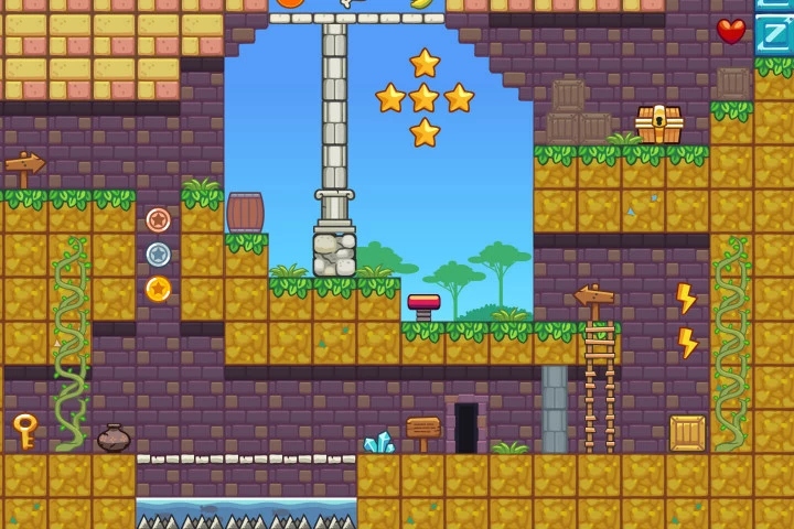 Mayan Temple Platformer Game Tileset