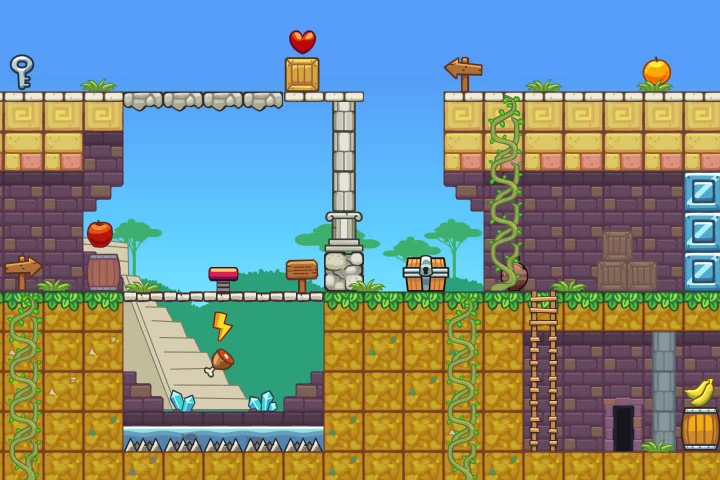 Mayan Temple Platformer Game Tileset