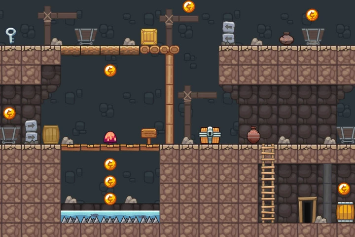 Mine Platformer 2D Game Tileset