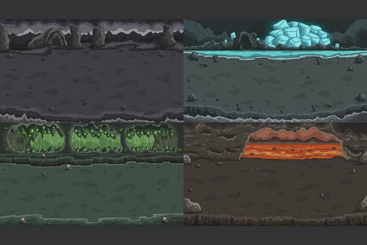 Cave Horizontal Battle Backgrounds