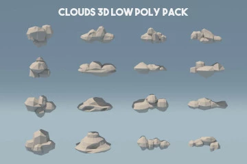 Cloud 3D Low Poly Models