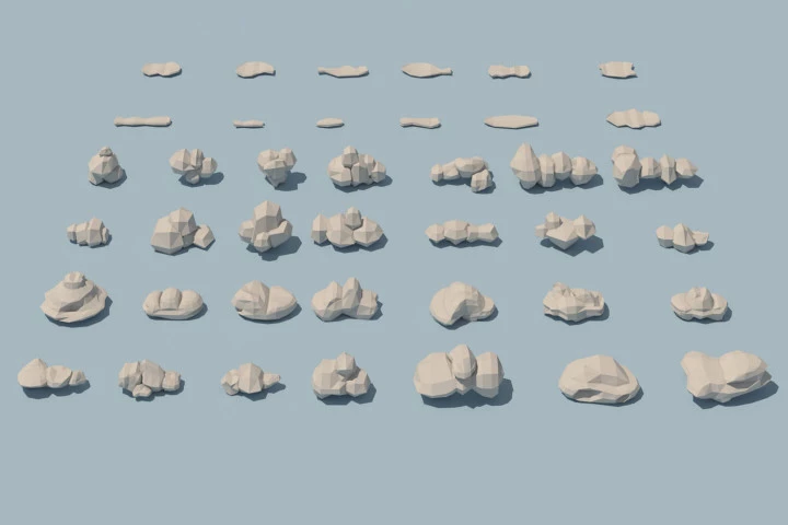 Cloud 3D Low Poly Models