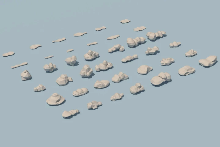 Cloud 3D Low Poly Models