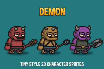 Demon Tiny Style 2D Character Sprites