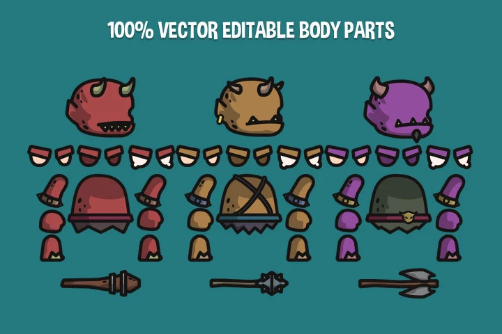 Demon Tiny Style 2D Character Sprites