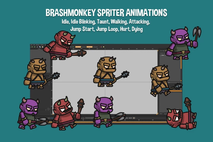 Demon Tiny Style 2D Character Sprites