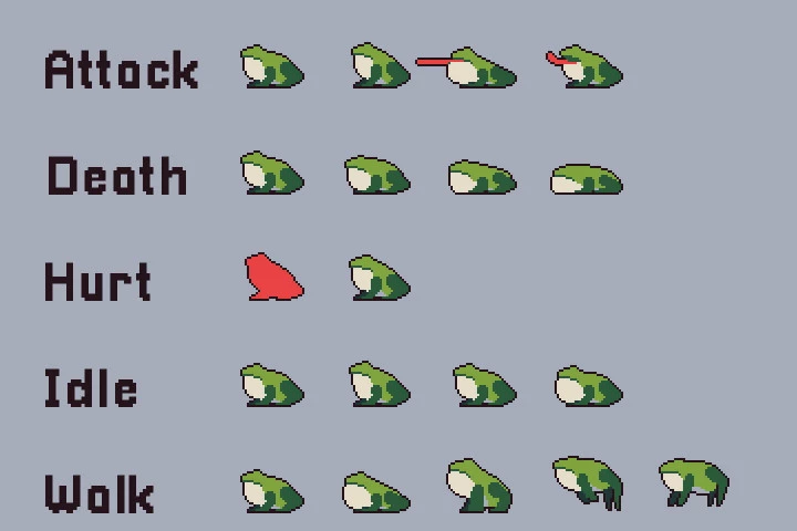 Field Enemies Game Sprite Sheets Pixel Art