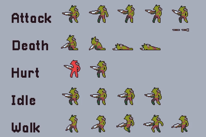Field Enemies Game Sprite Sheets Pixel Art