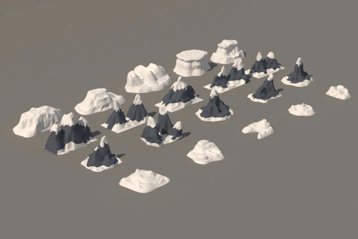 Free Winter Mountain 3D Low Poly Models
