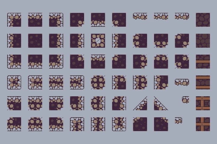 Mine Tileset Platformer Pixel Art