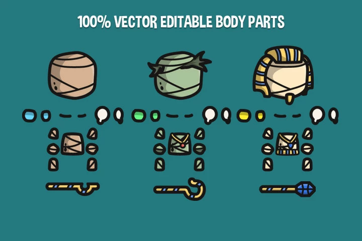 Mummy Tiny Style 2D Character Sprites