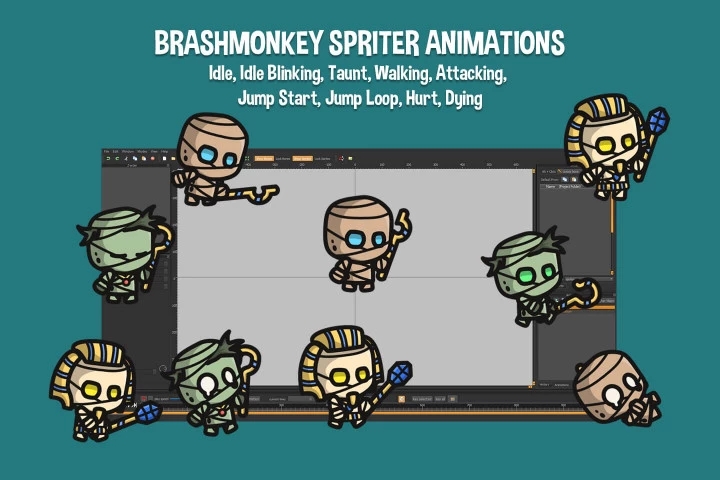 Mummy Tiny Style 2D Character Sprites