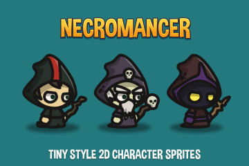 Necromancer Tiny Style 2D Character Sprites