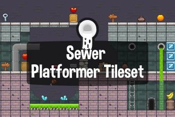 Sewer Platformer Game Tileset