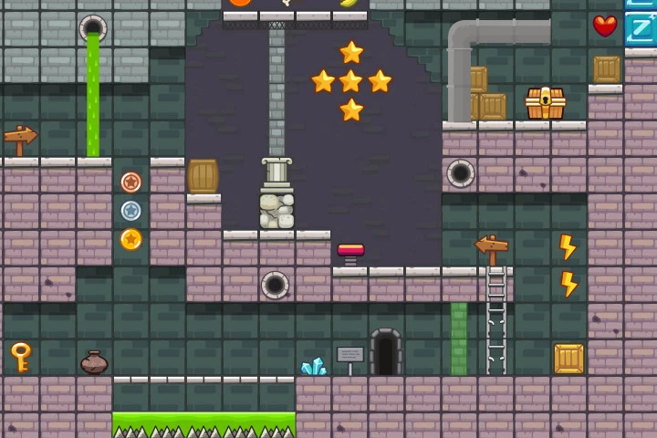 Sewer Platformer Game Tileset