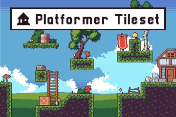 Simple Platformer Tileset Pixel Art