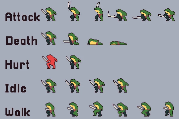 Underground Mine Character Spritesheets Pixel Art