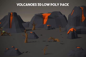 Volcano 3D Low Poly Models