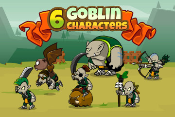 6 Goblin Game Character Sprites Pack